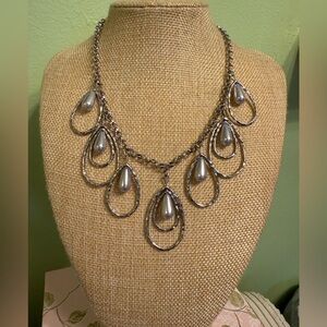 Elegant Silver Teardrop Necklace